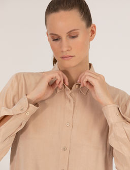 Bej Comfort Fit Uzun Kollu G_mlek
