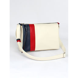 Сумка женская искусственная кожа ADEL-230/6в/ММ, 5отд. плеч/рем. беж/синий/красный флотер 258906