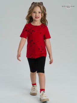 Костюм Актив сердечки на красном-черный - Sovalina фото 14