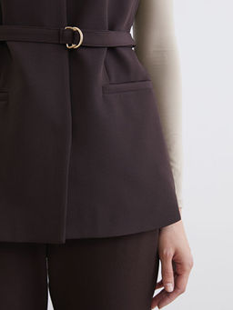 V Yaka Kemerli Kad?n Klasik Yelek