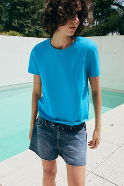 CAMISETA R?STICA ALGOD?N / Azul - Zara фото 9
