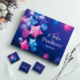 Набор 12 шоколадок С днём рождения! с шарами