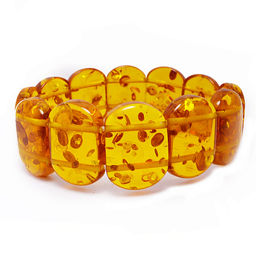 Браслет из искуственного янтаря Медовый цвет