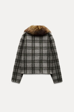 FAUX FUR COLLAR JACKET - Zara фото 5