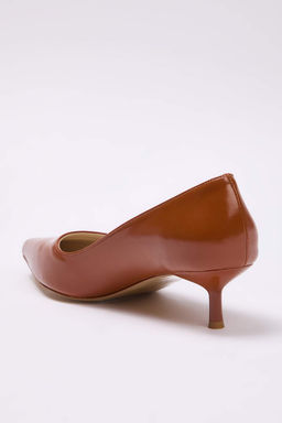 Karamel Sivri Burun Kad?n 4 cm Kitten Topuklu Ayakkab? TAKAW26TO00011