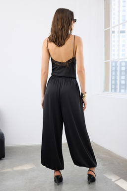 Siyah Duz Dokuma Saten S?k/Gece Pantolon TPRAW26PL00000 - Trendyolmilla фото 4