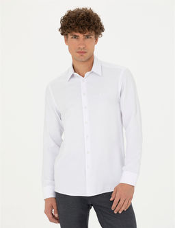Beyaz Slim Fit Uzun Kollu G_mlek - Pierre cardin фото 3