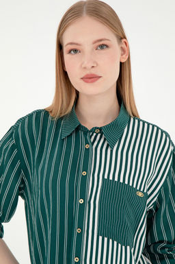 Женская темно-зеленая рубашка с длинным рукавом Неожиданная скидка в корзине - U.s. polo assn фото 2