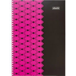 Тетрадь общая А4 60л Attache Персия Фукс/Черн клет, 65г, греб, ВД-лак  фото 2