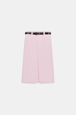 FALDA MIDI TUBO CINTUR?N / Rosa - Zara фото 4