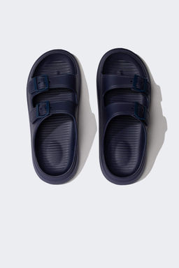 Мужские тапочки Eva на плоской подошве с двойной полосой - Defacto фото 6