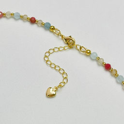 Колье для Весов из Аквамарина,Рутилового кварца и Родонита - Радуга самоцветов фото 3