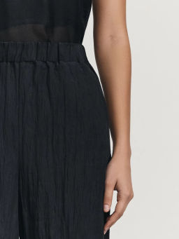 Широкие брюки из жатой ткани / Zarina  фото 5