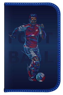 Пенал односекционный Schoolformat БЫСТРЫЙ ИГРОК 190х115х20 мм, синий ламинированный картон