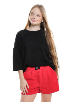 Футболка хлопок подросткам для школы 22-7625 черный - Mini maxi фото 2