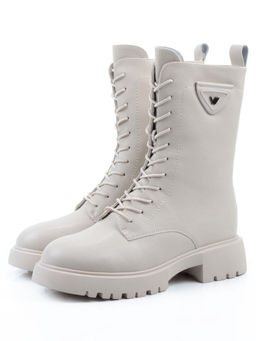 04-PAM366-2Z LT. BEIGE Ботинки зимние женские (натуральная кожа, 100% шерсть)
