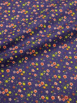 Ситец Цветики цв.чернильный, ш.0.95м, хлопок-100%, 100гр/м.кв