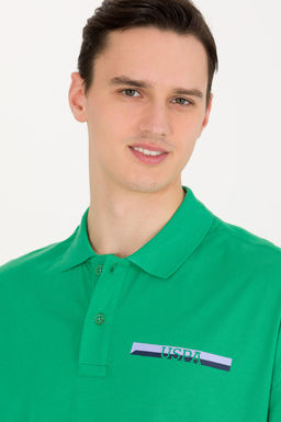 U. S. Polo Assn Мужская зеленая футболка-поло оверсайз - U.s. polo assn фото 2