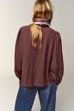 EMBROIDERED BIB BLOUSE - Zara фото 3