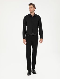 Рубашка Pierre Cardin Slim Fit черная с длинным рукавом