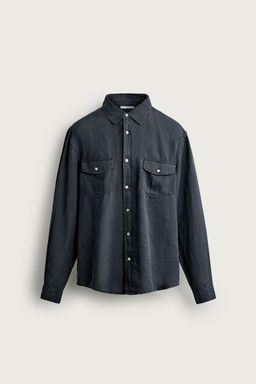 CAMISA RELAXED FIT 100% LINO / Marino - Zara фото 6