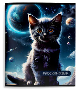 Цена за 2 шт. Тетрадь 48 л. А5 лин. скреп. Schoolformat КОСМОКОТИК Рус. язык мел. карт. запечатка форзаца, глиттер