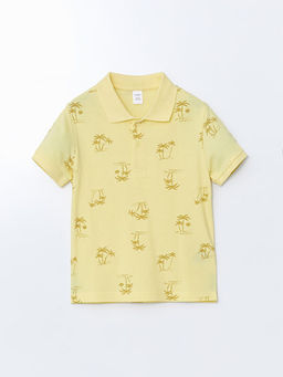 Polo Yaka Bask?l? Penye Erkek Bebek Ti??rt