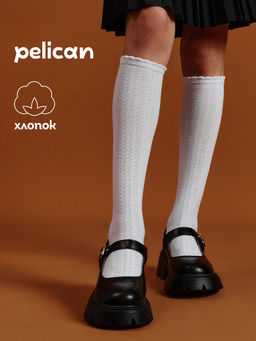 PELICAN, гольфы детские, Белый