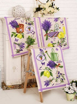 К-т полотенец Лавандовый прованс 50*60 см. - 3 шт. рогожка хлопок 100% - Лен поволжья фото 3