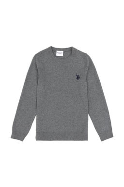 Серый меланжевый базовый свитер для мальчика Дополнительная скидка 11% в корзине