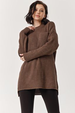 Туника вязаная горький шоколад