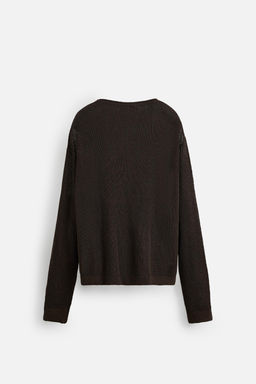LINEN BLEND TEXTURED SWEATER - Zara фото 8