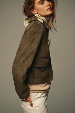 FAUX SUEDE CROPPED JACKET - Zara фото 4