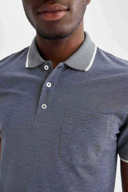 Футболка стандартного кроя с воротником поло и короткими рукавами - Defacto фото 4