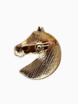 Цена за 12 шт. Брошь "Лошадь" голова, МИКС в золоте (неделимая фасовка 12 шт. цена за шт.)