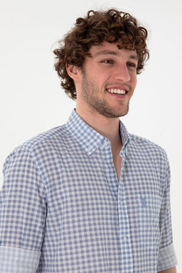 Erkek A__k Mavi Uzun Kollu G_mlek Sepette S_rpriz _ndirim - U.s. polo assn фото 2