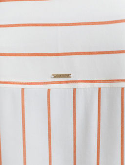 Блузка свободного силуэта в тонкую полоску из эластичного хлопка - Vilatte фото 7