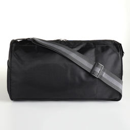 Сумка спортивная, маленькая, боковой сетчатый карман, на молнии, регулируемый ремень, чёрная, синяя