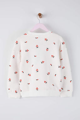 Ekru Pamuklu Bask?l? K?z Cocuk Orme Sweatshirt TKDAW26SW00053 - Trendyolmilla фото 4