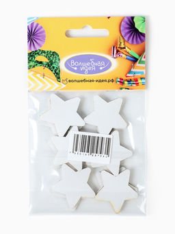 Декор "Звезды" на клеевой основе, серебро 3 см (набор 12 шт)