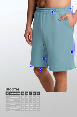 Арт. 65505 Шорты мужские 48-56 (5 шт) Цвет:мятный - Идеал фото 5