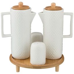 НАБОР ДЛЯ СПЕЦИЙ LEFARD NATIVE 4ПР. 300 МЛ. НА ПОДСТАВКЕ 16,5*16,5 СМ. В=19 СМ.