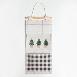 Кармашек текстильный Клетка 2 отделения, 20х41 см - Этель фото 2