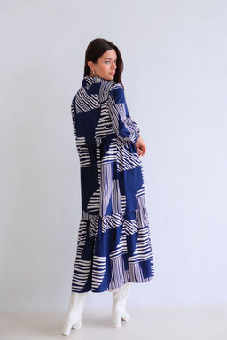 Martichelli Платье синее спринтом  фото 10