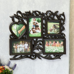 Фоторамка - коллаж на 5 фото С сердцем, венге, (пластиковый экран)