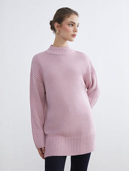 Yar?m Bal?k?? Yaka Kad?n Triko Tunik