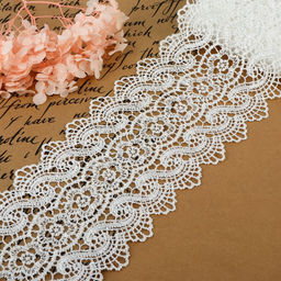 Кружево гипюровое, 105 мм, 6.8±0.5 м, цвет белый