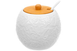 Набор - чайник 900 мл + сахарница 450 мл "Лоза" с ложкой на дер. подставке