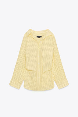 OVERSIZE STRIPED POPLIN SHIRT - Zara фото 4