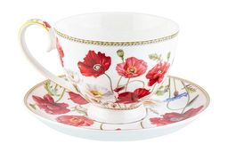Чайн. пара 2 пр. 300 мл 12,5*9,5*7 см Маки на ножке, NEW BONE CHINA - Elan gallery фото 5